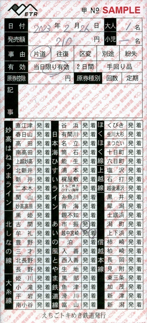 えちごトキめき鉄道 車内補充券（追加版・その2）: 僕ドラの