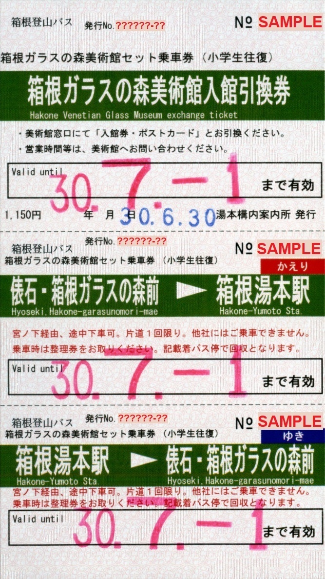 箱根登山バス 箱根ガラスの森美術館セット乗車券 小学生往復 僕ドラのブログ こんなんめ っけ２